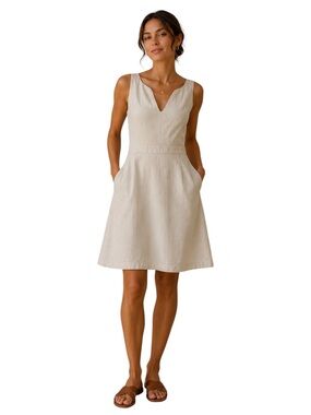 Park Bravo Linen Blend Mini Dress Sleeveless Pockets Size 4